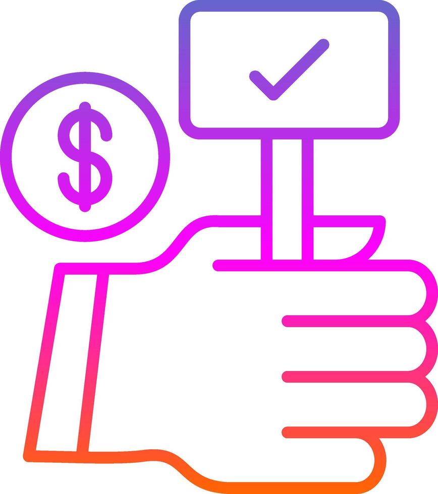Auction Bid Line Gradient Icon Design vector