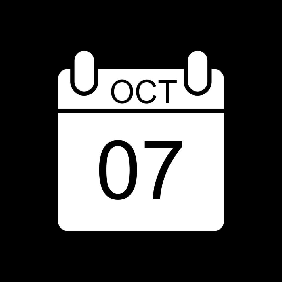 October Glyph Inverted Icon Design vector