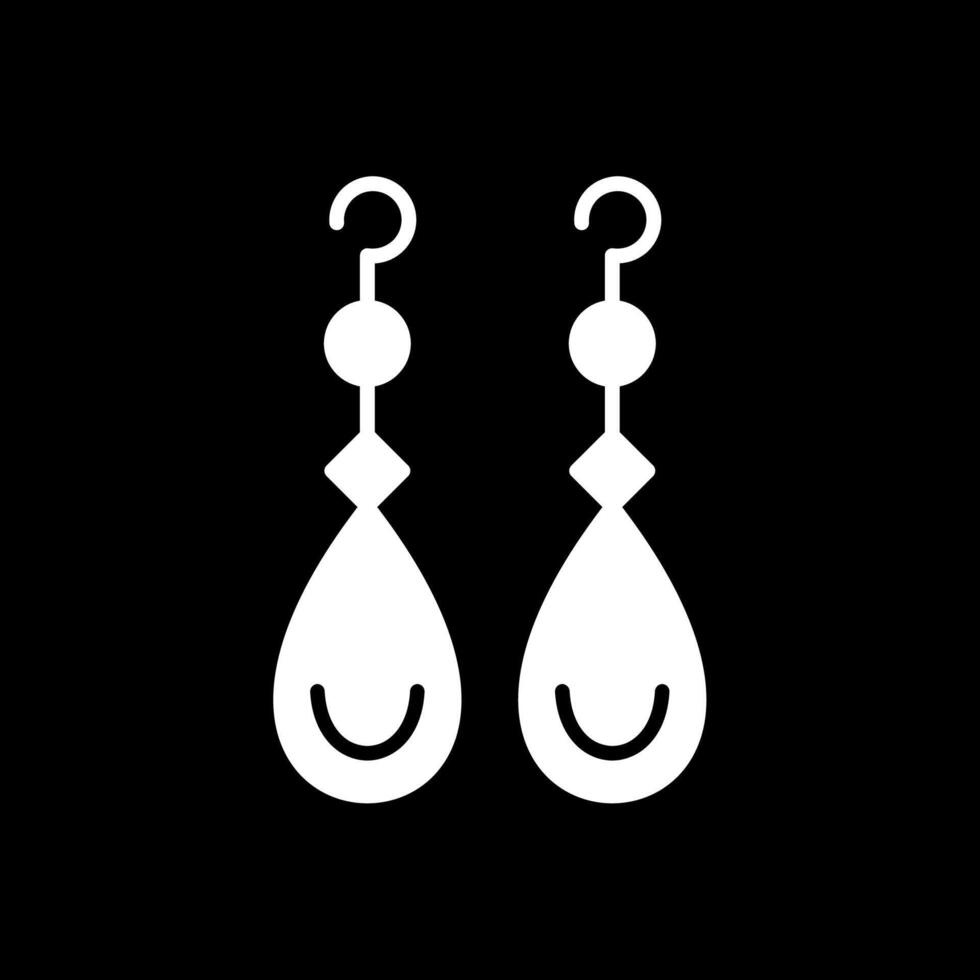 Earrings Glyph Inverted Icon Design vector