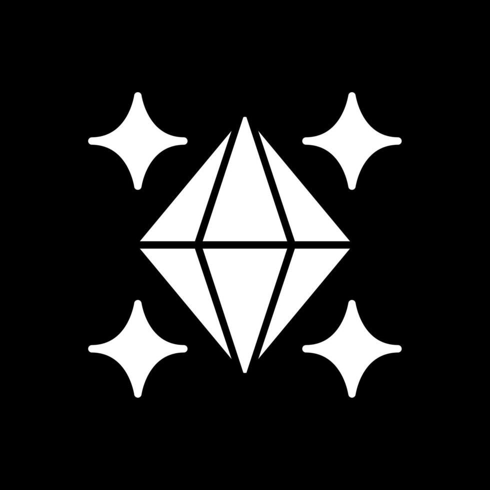 Crystal Glyph Inverted Icon Design vector
