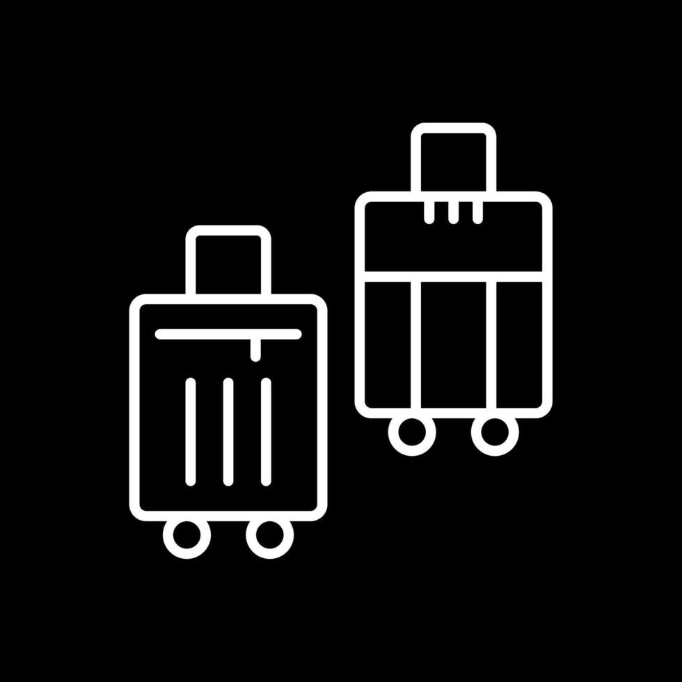 Suitcases Line Inverted Icon Design vector
