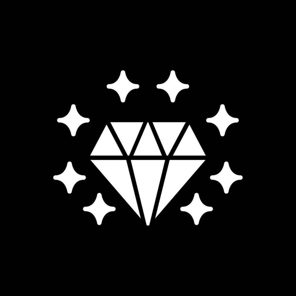 Gemstone Glyph Inverted Icon Design vector