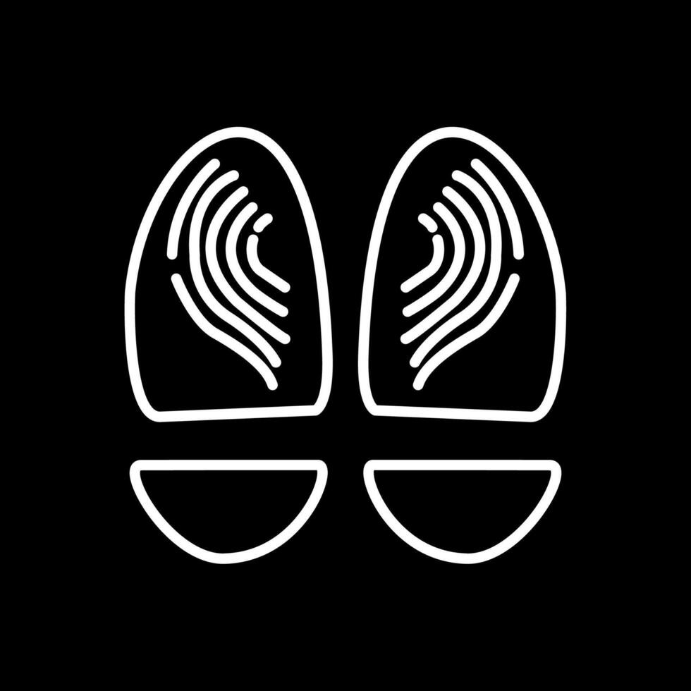 Footprint Line Inverted Icon Design vector