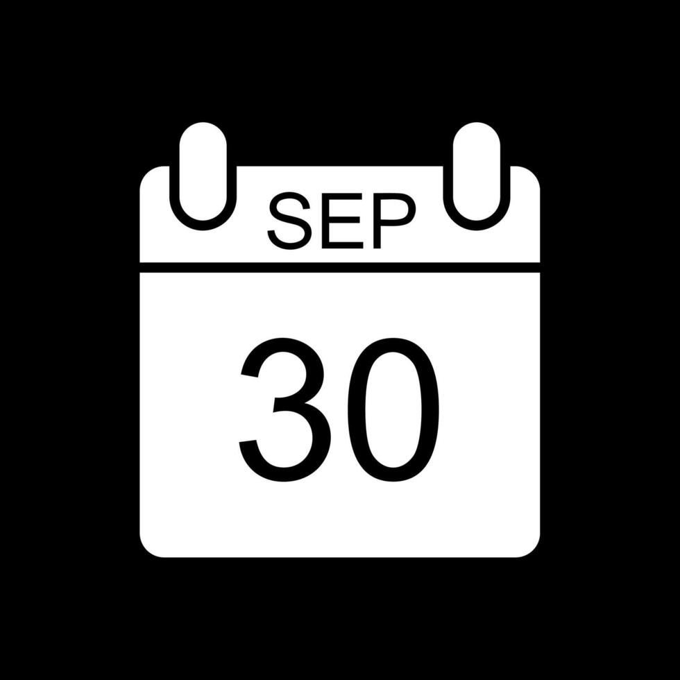 September Glyph Inverted Icon Design vector