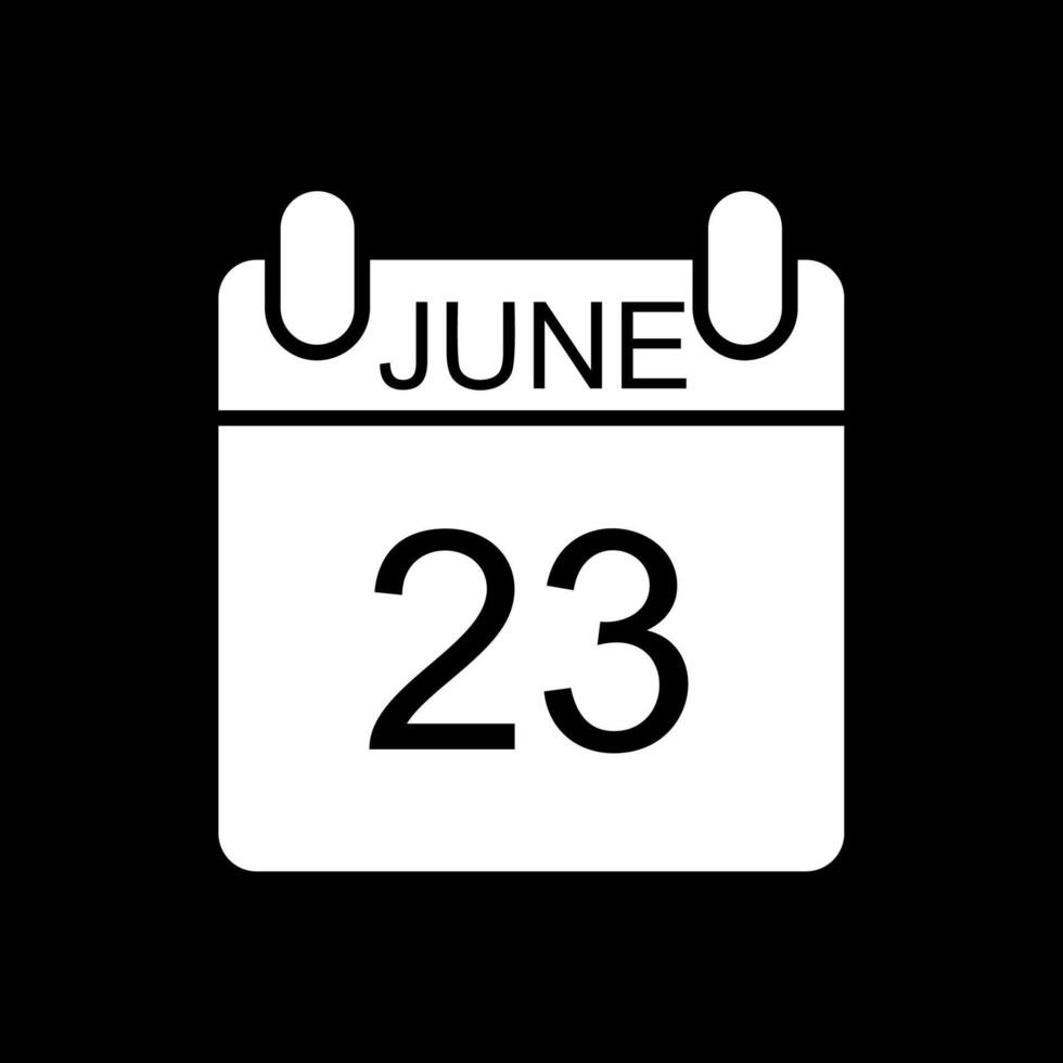 June Glyph Inverted Icon Design vector