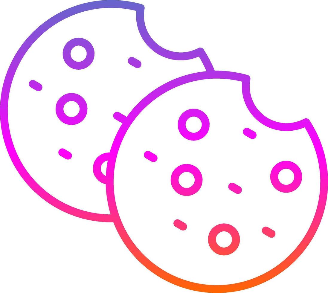 Cookies Line Gradient Icon Design vector
