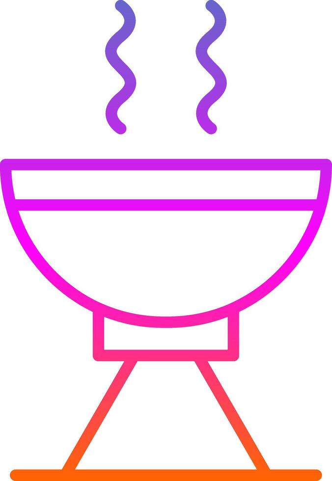 Grill Line Gradient Icon Design vector