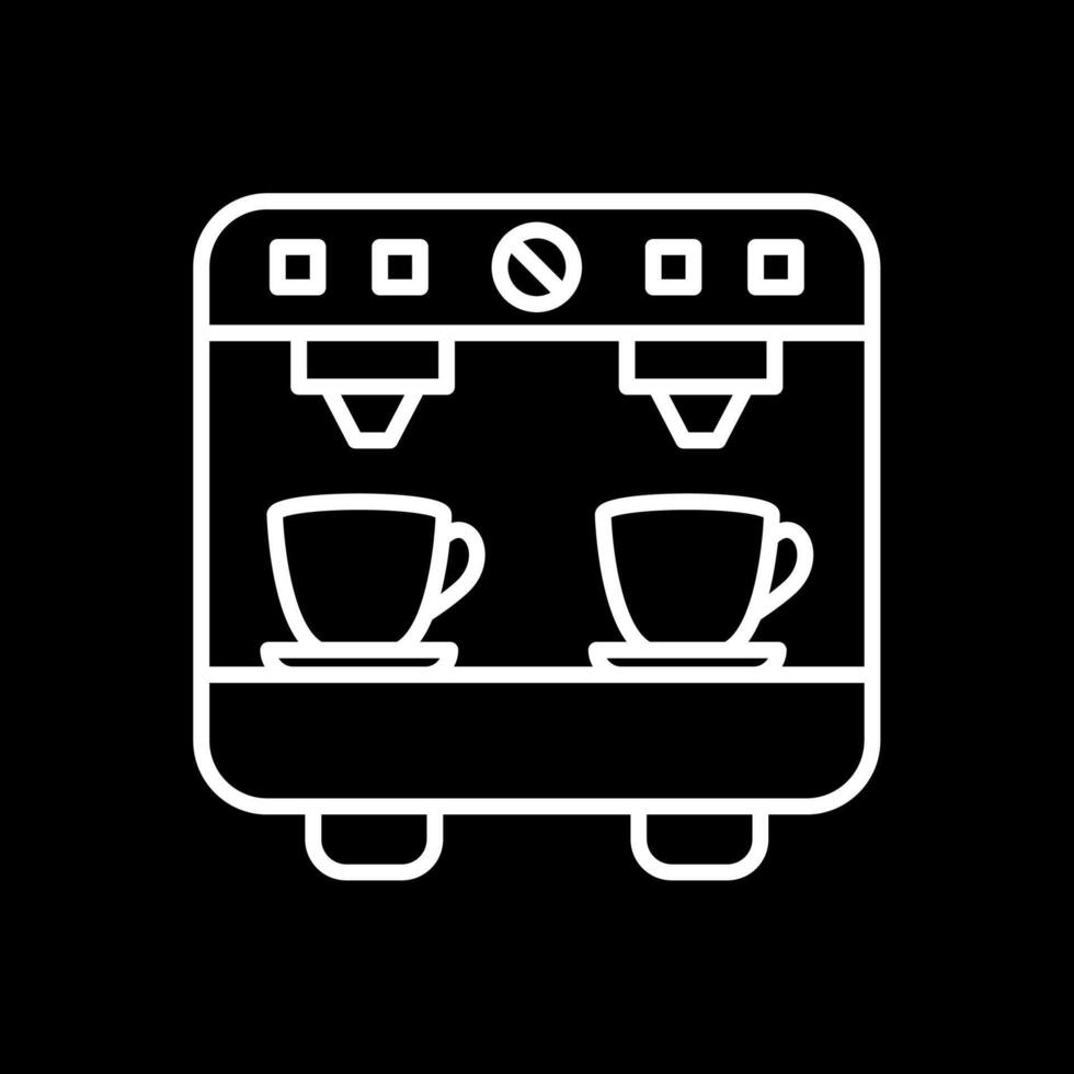 Coffee Machine Line Inverted Icon Design vector