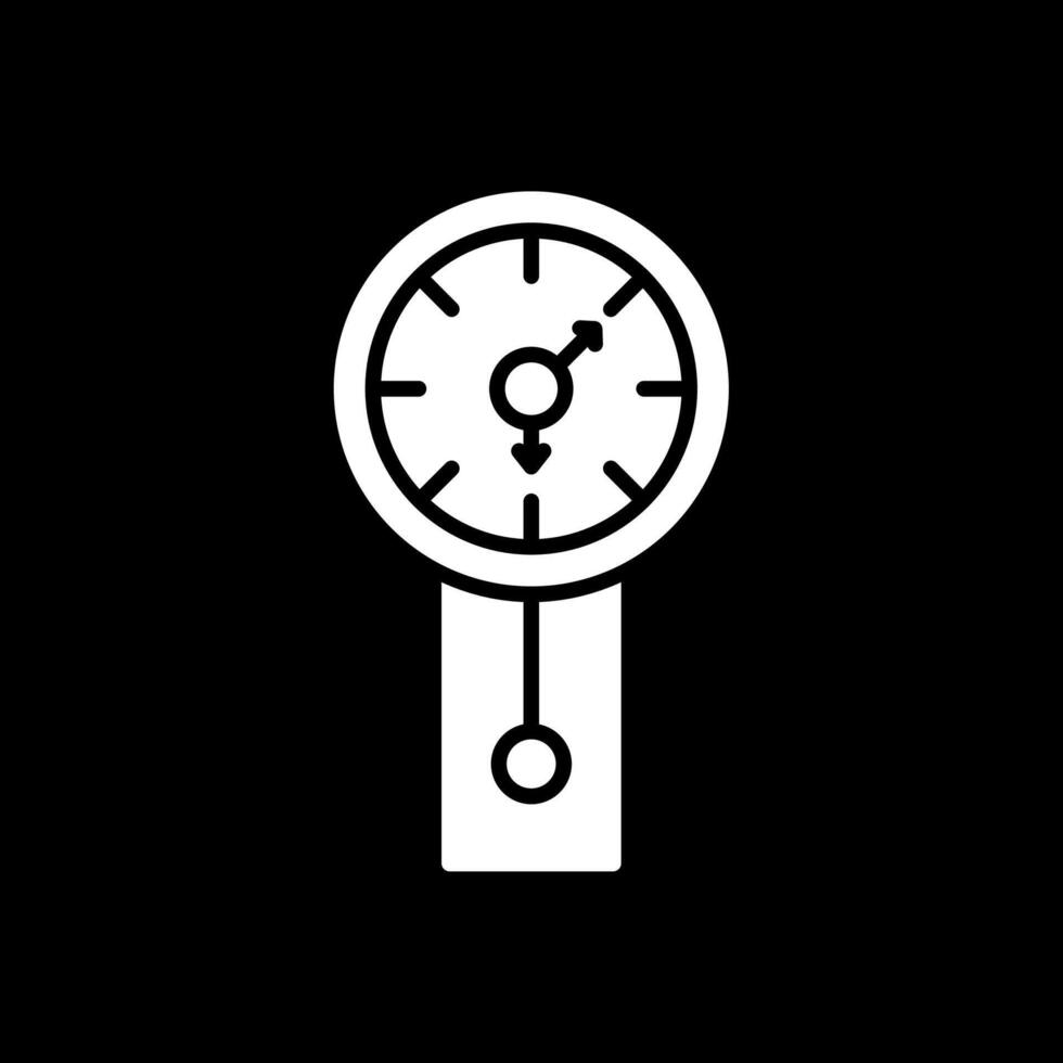 pared reloj glifo invertido icono diseño vector