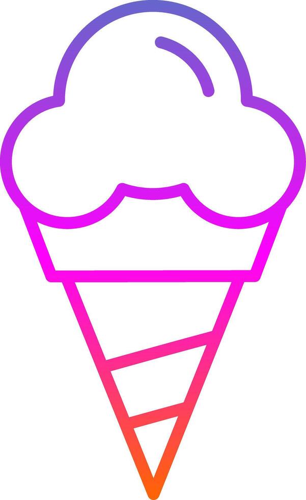Cone Ice Cream Line Gradient Icon Design vector