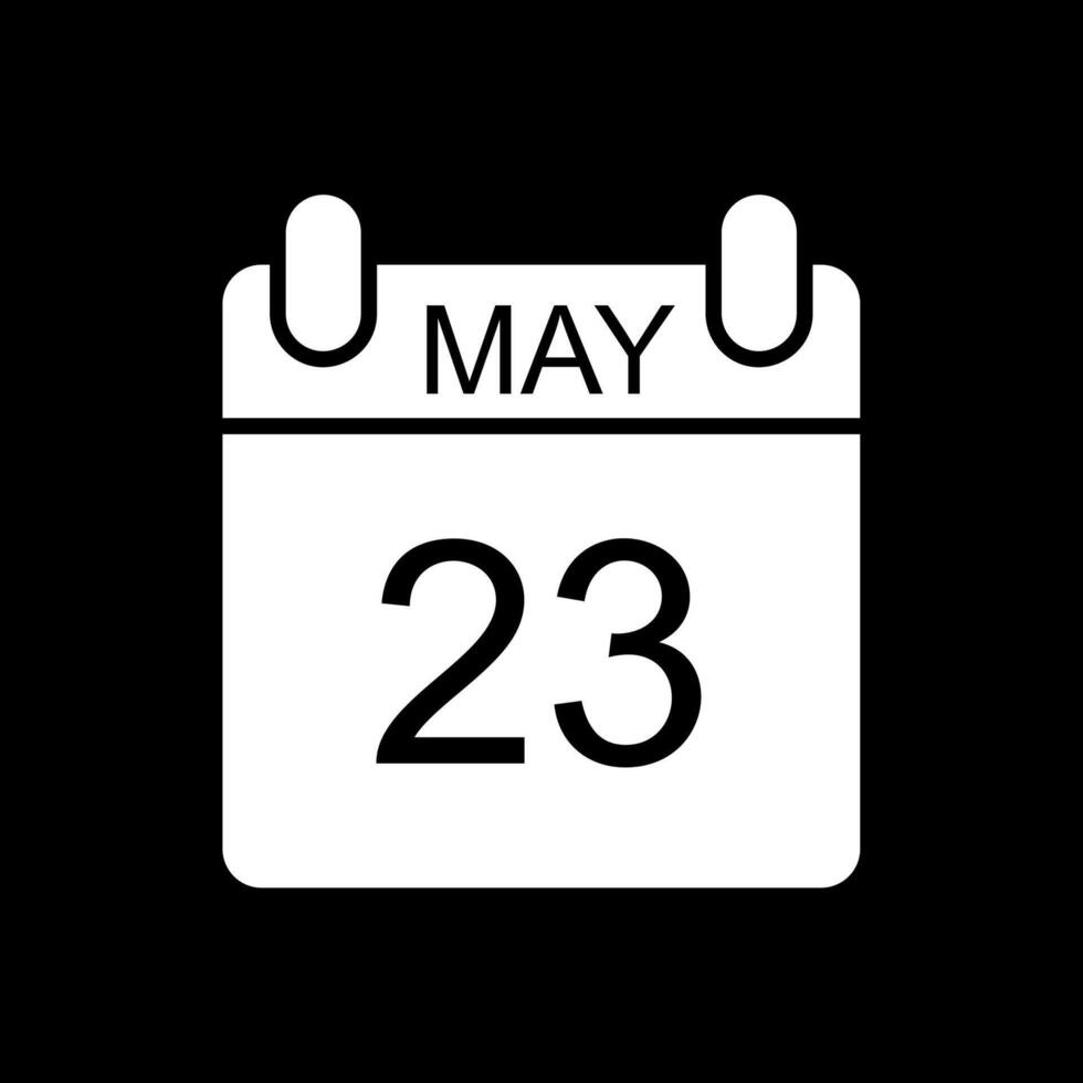 May Glyph Inverted Icon Design vector