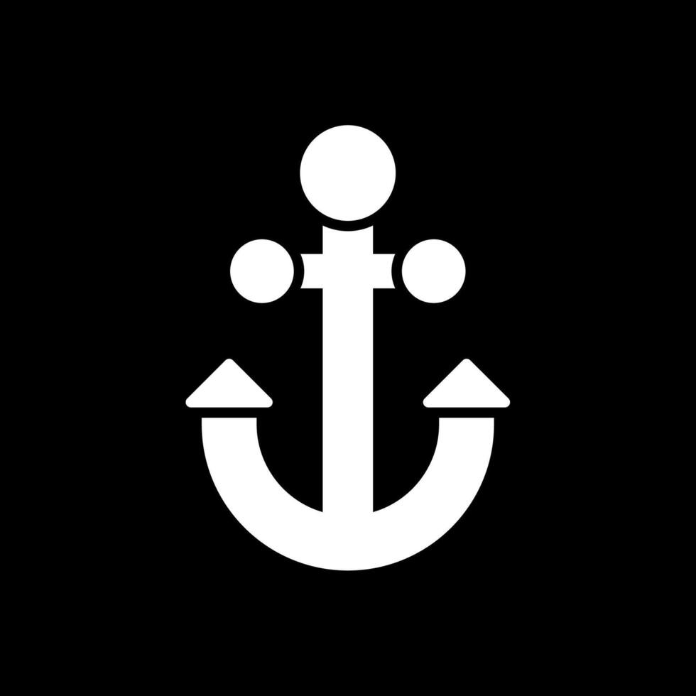 Anchor Glyph Inverted Icon Design vector