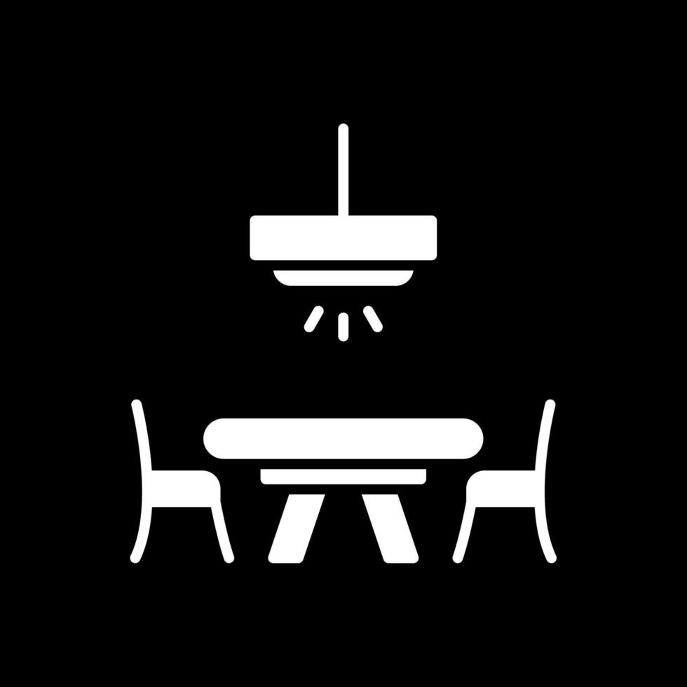 Dinner Table Glyph Inverted Icon Design vector