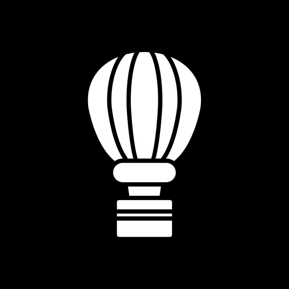Hot Air Balloon Glyph Inverted Icon Design vector