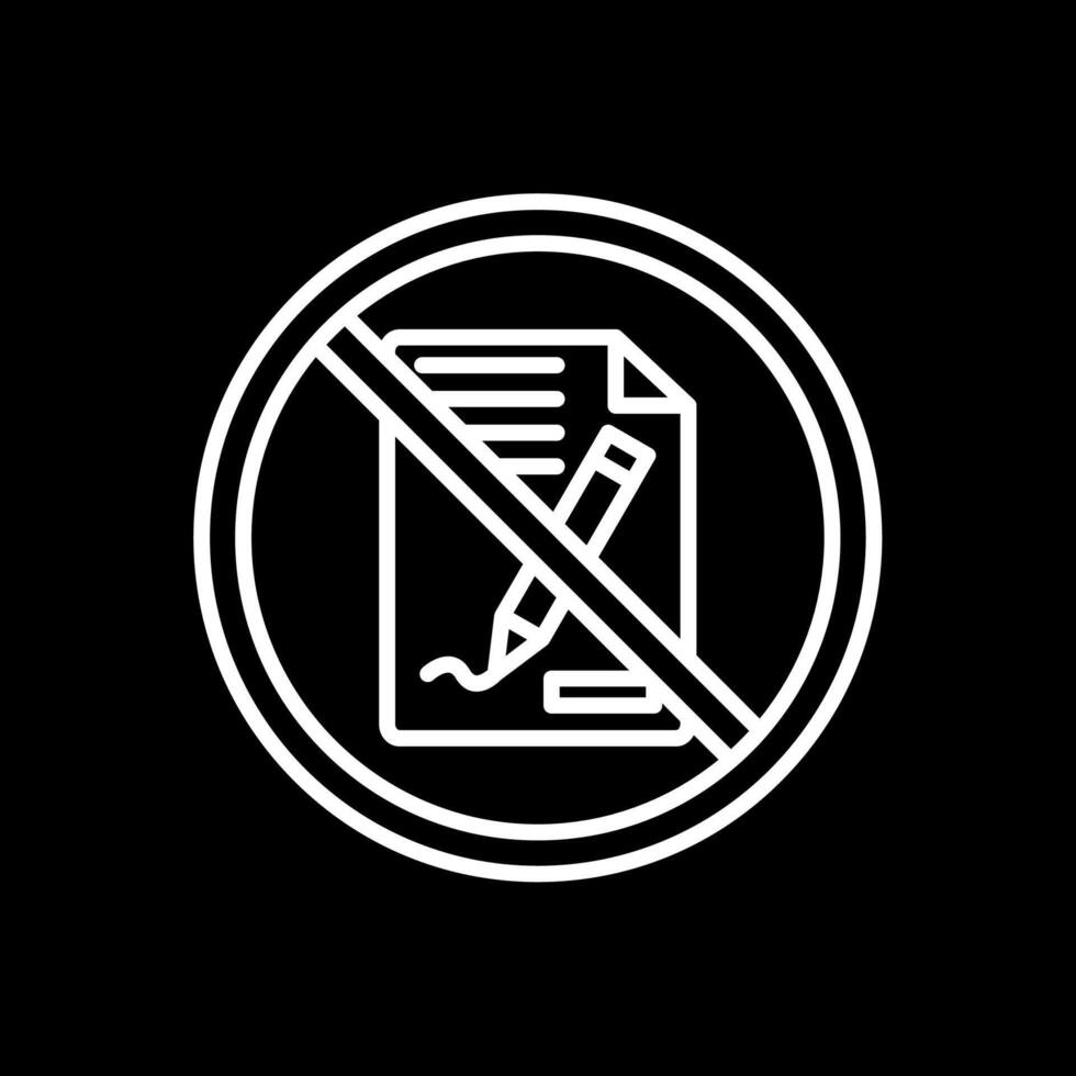 Prohibited Sign Line Inverted Icon Design vector