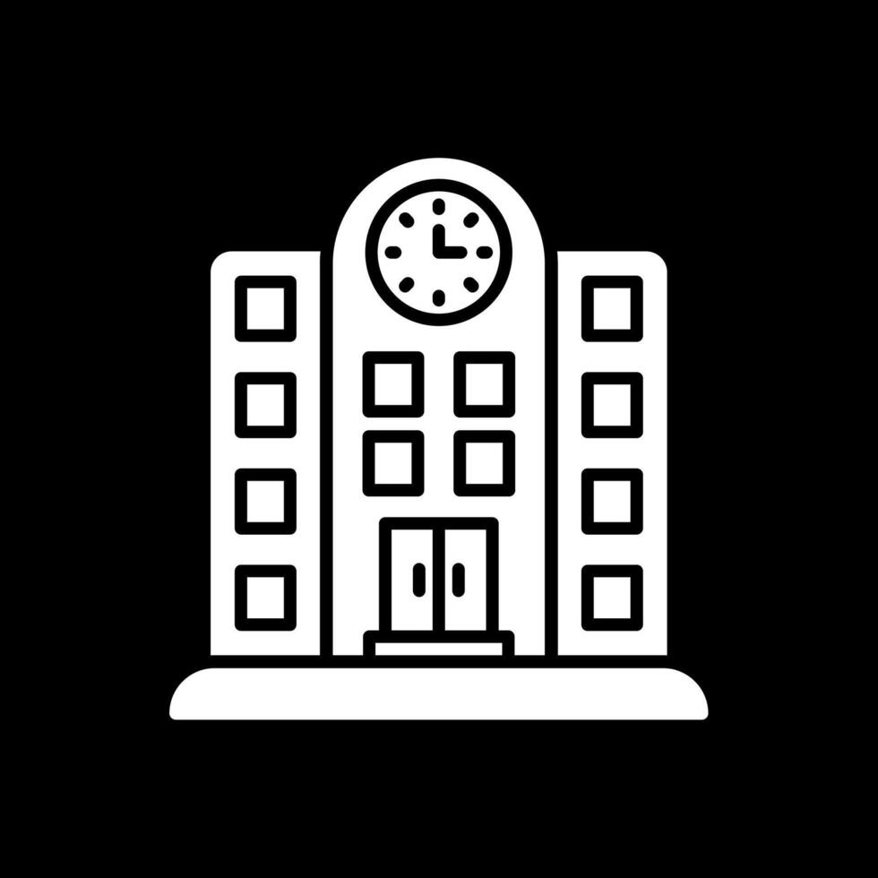 School Glyph Inverted Icon Design vector