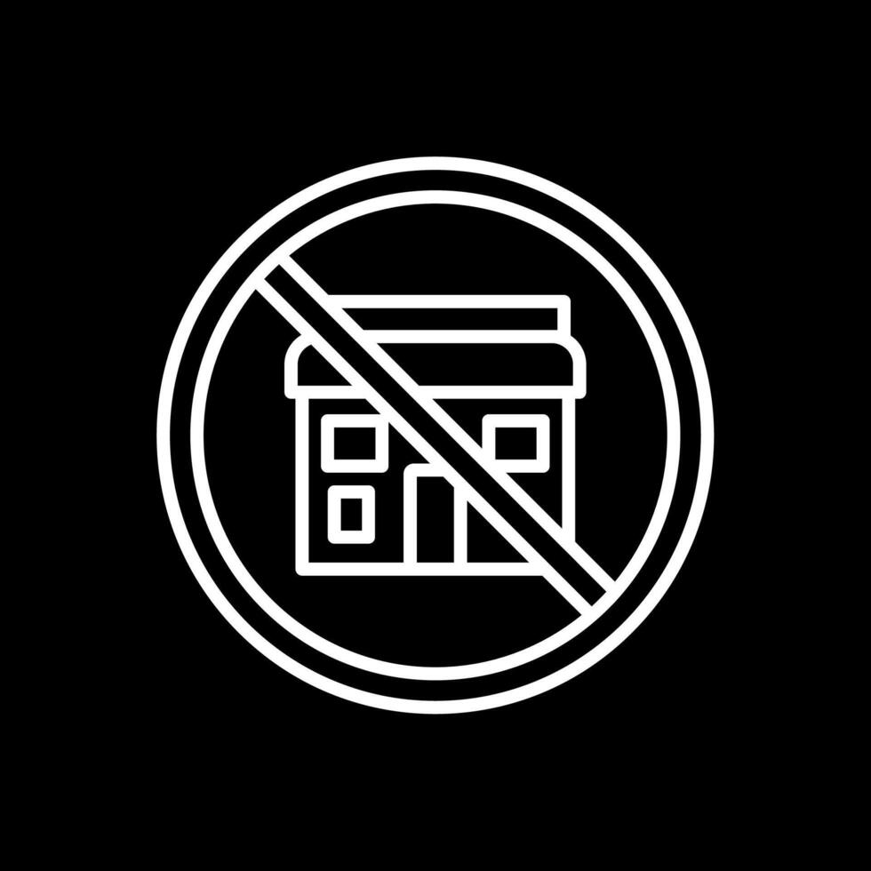 Prohibited Sign Line Inverted Icon Design vector