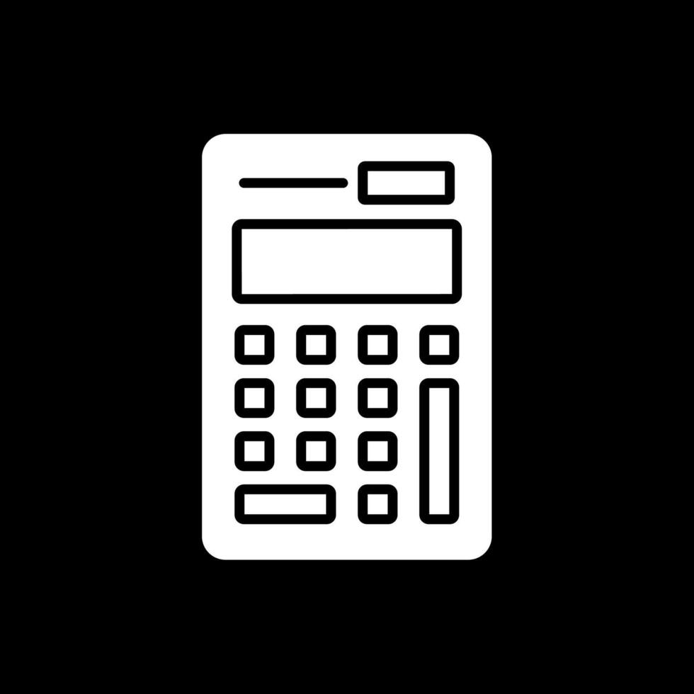 Calculator Glyph Inverted Icon Design vector