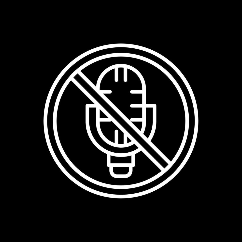 No Microphone Line Inverted Icon Design vector