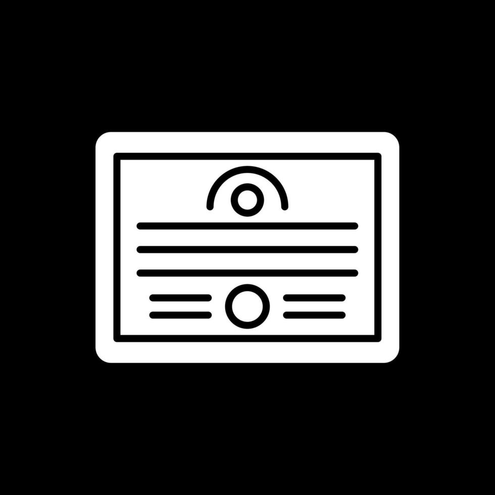 Diploma Glyph Inverted Icon Design vector