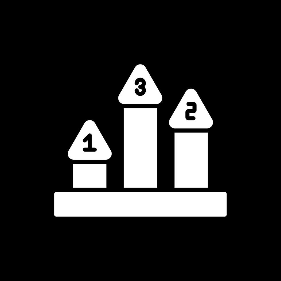 Podium Glyph Inverted Icon Design vector