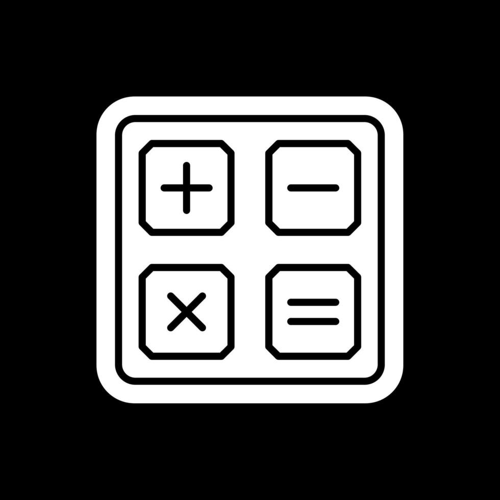 Calculator Glyph Inverted Icon Design vector