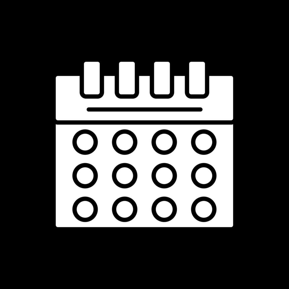 Calendar Glyph Inverted Icon Design vector
