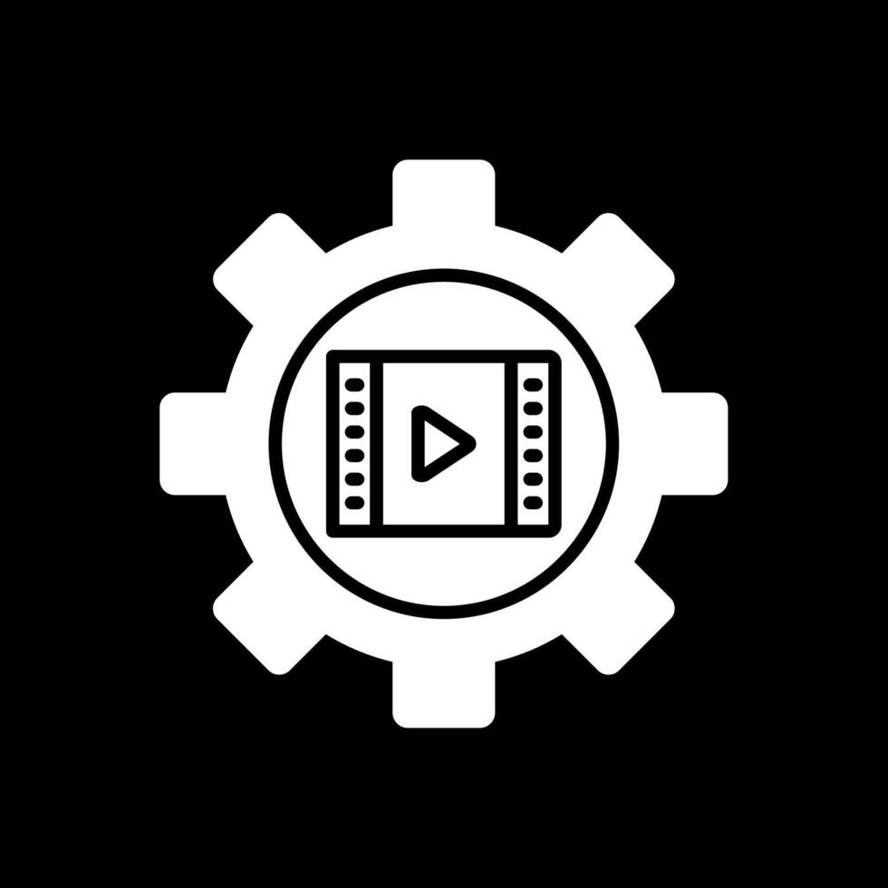 Gear Glyph Inverted Icon Design vector