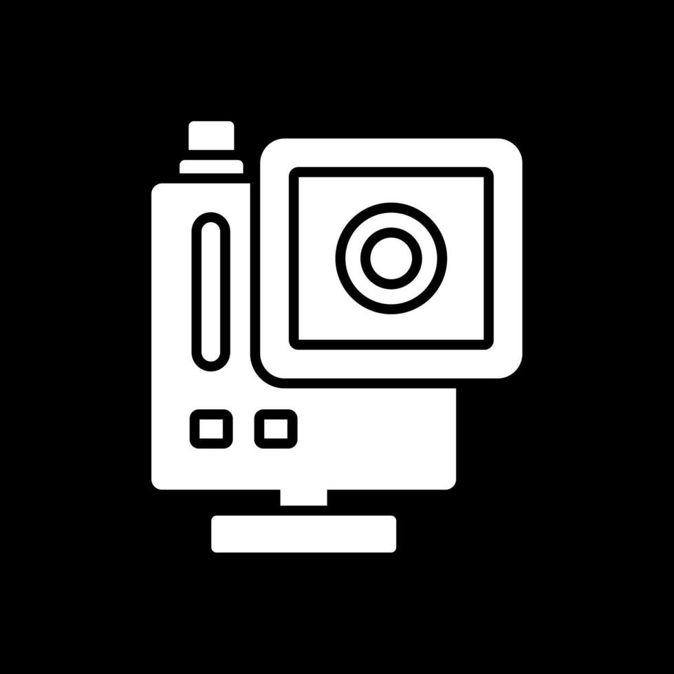 Gopro Glyph Inverted Icon Design vector