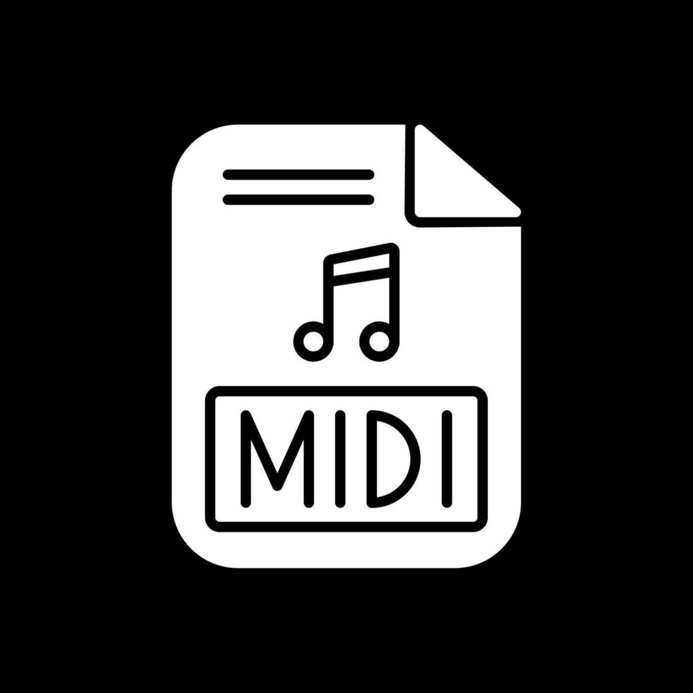 Midi Glyph Inverted Icon Design vector