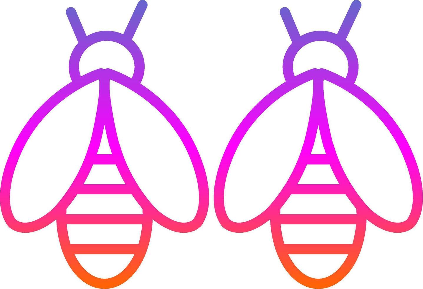 Bees Line Gradient Icon Design vector