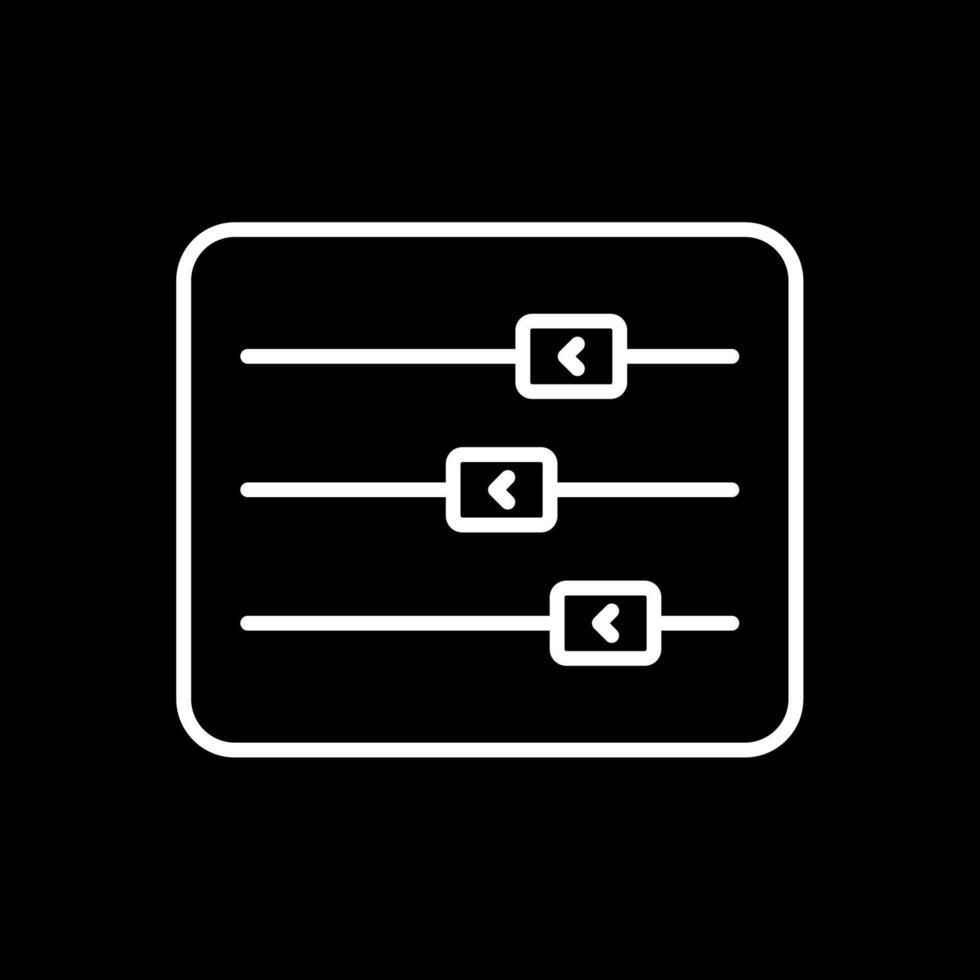 Sliders Line Inverted Icon Design vector