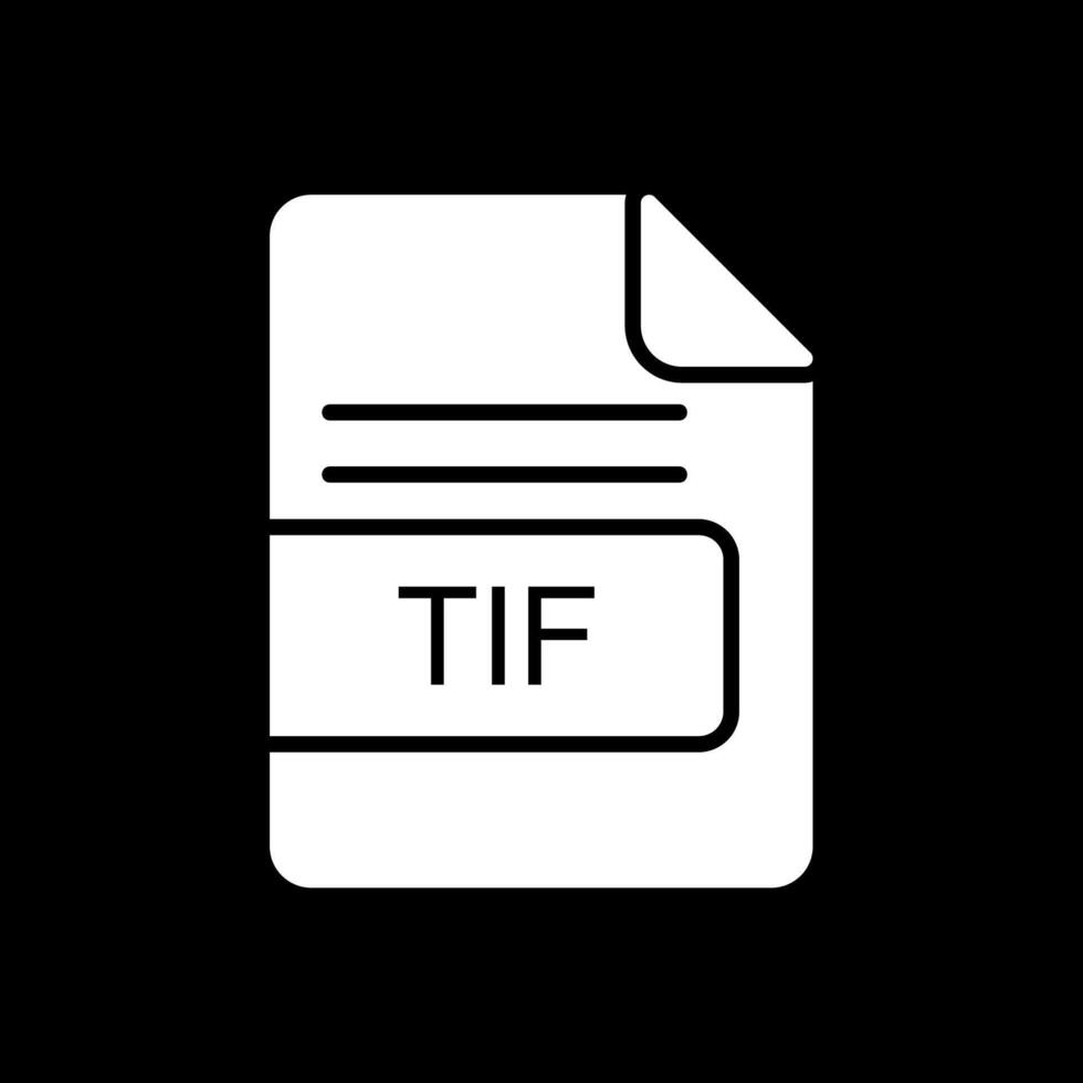 tif archivo formato glifo invertido icono diseño vector