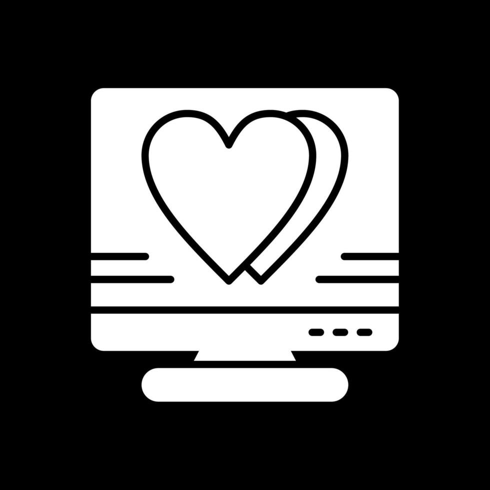 Heart Glyph Inverted Icon Design vector