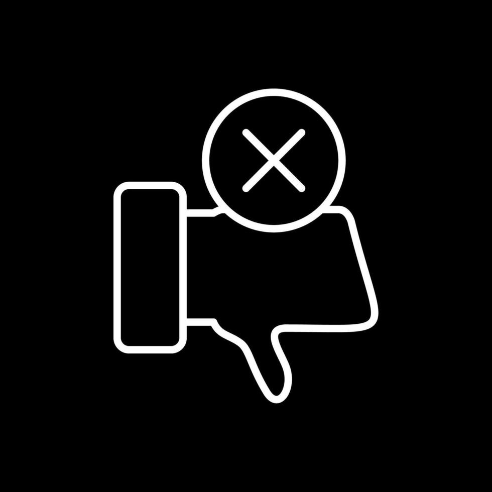 Dislike Line Inverted Icon Design vector