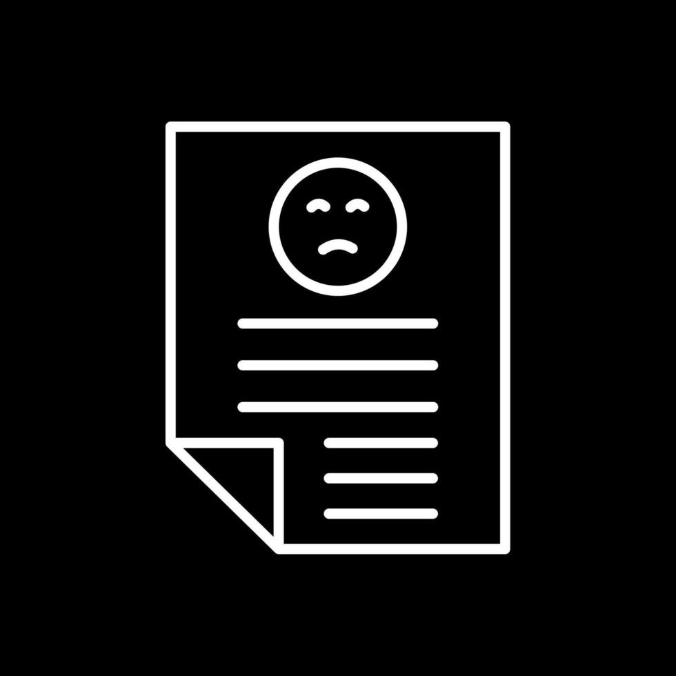 Bad Review Line Inverted Icon Design vector