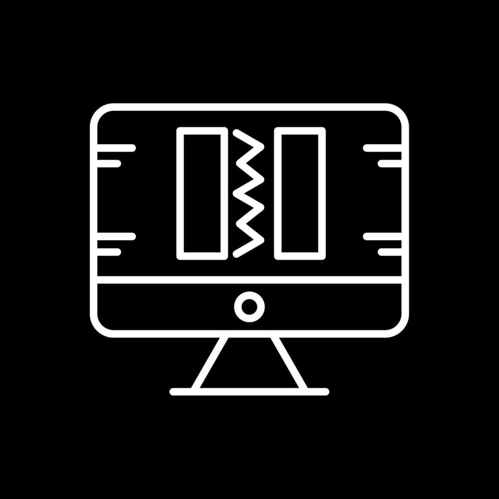 Broken Code Line Inverted Icon Design vector