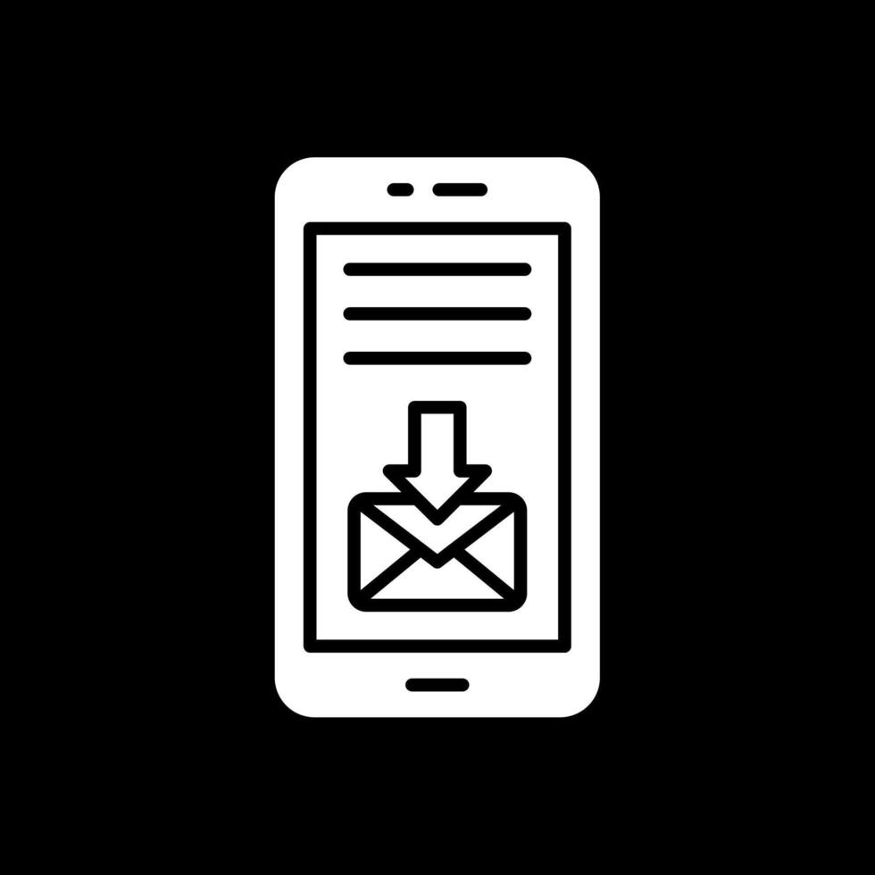 Mail Glyph Inverted Icon Design vector
