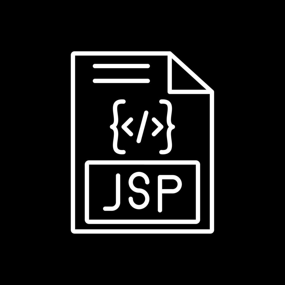 jsp línea invertido icono diseño vector