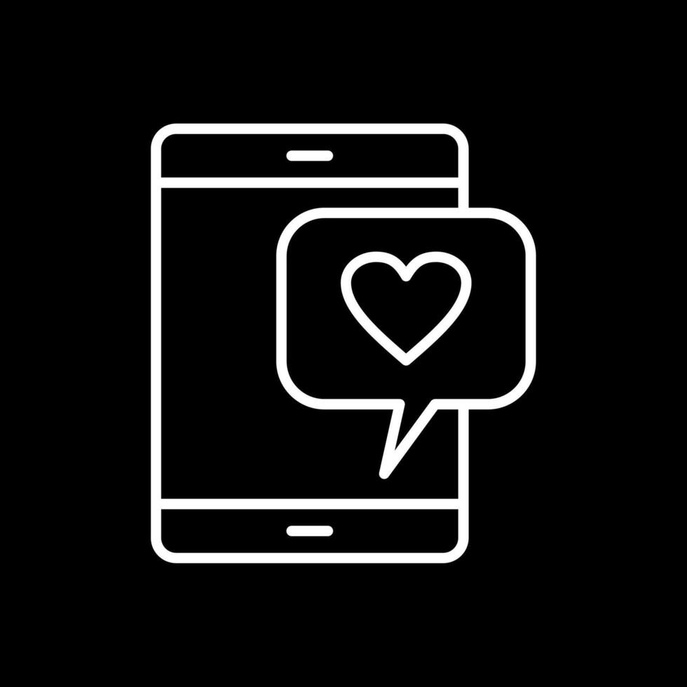 Love Chat Line Inverted Icon Design vector