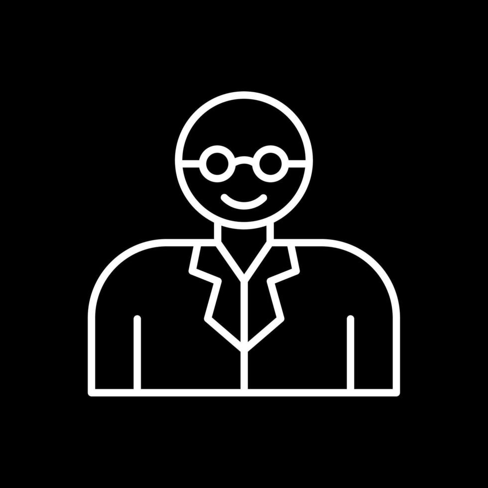 Professor Line Inverted Icon Design vector