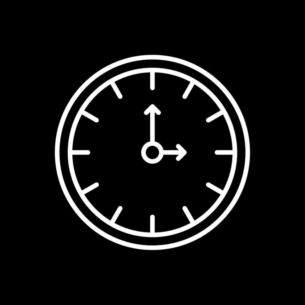 Clock Line Inverted Icon Design vector