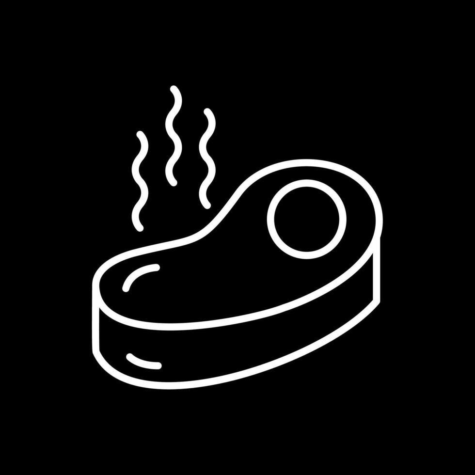 Steak Line Inverted Icon Design vector