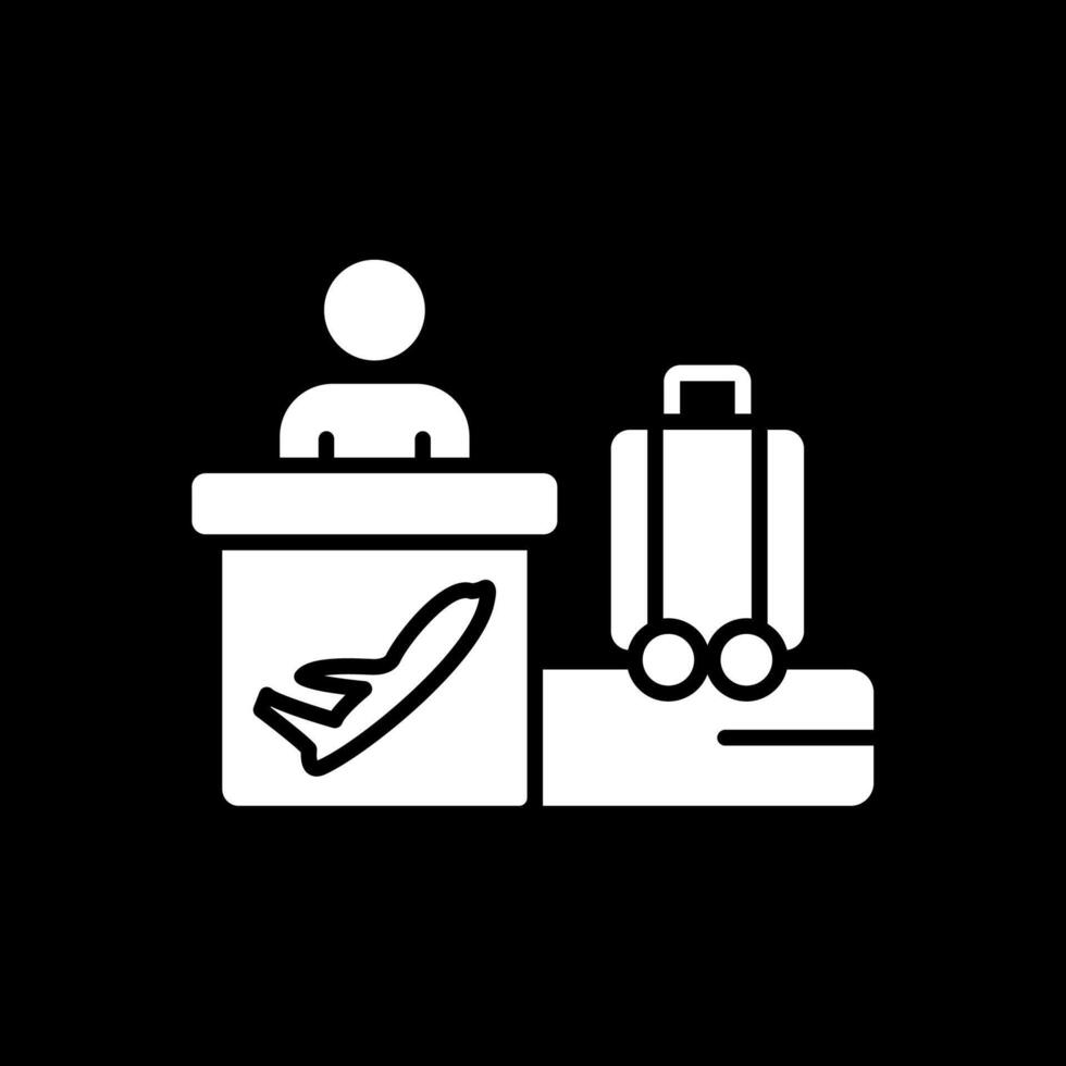 Airport Glyph Inverted Icon Design vector