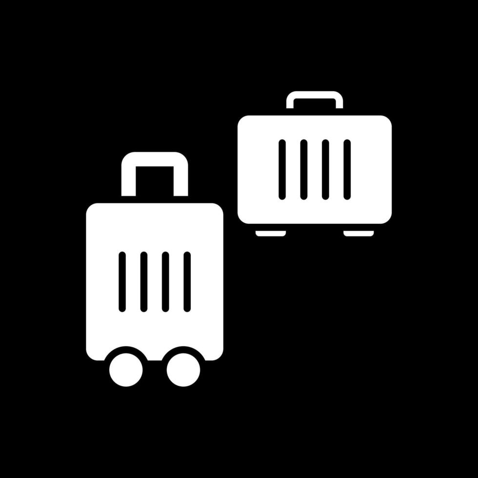 Suitcases Glyph Inverted Icon Design vector