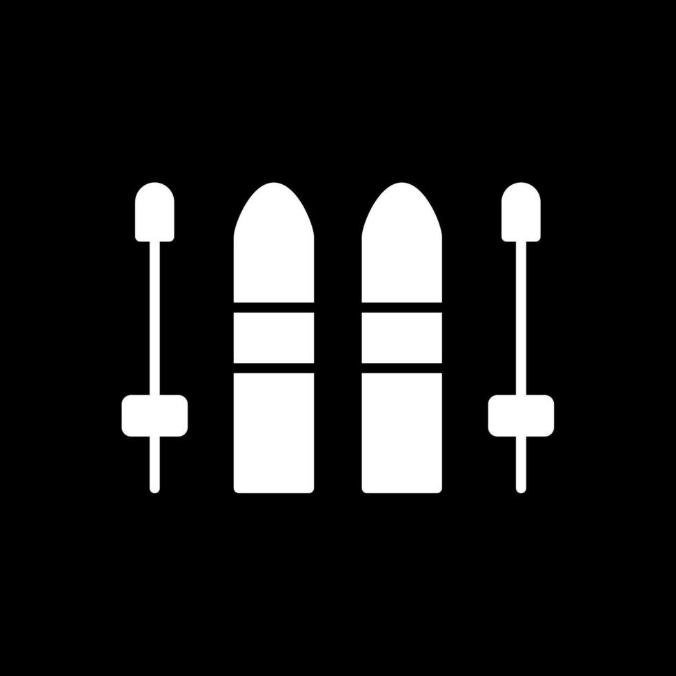 Skiing Glyph Inverted Icon Design vector