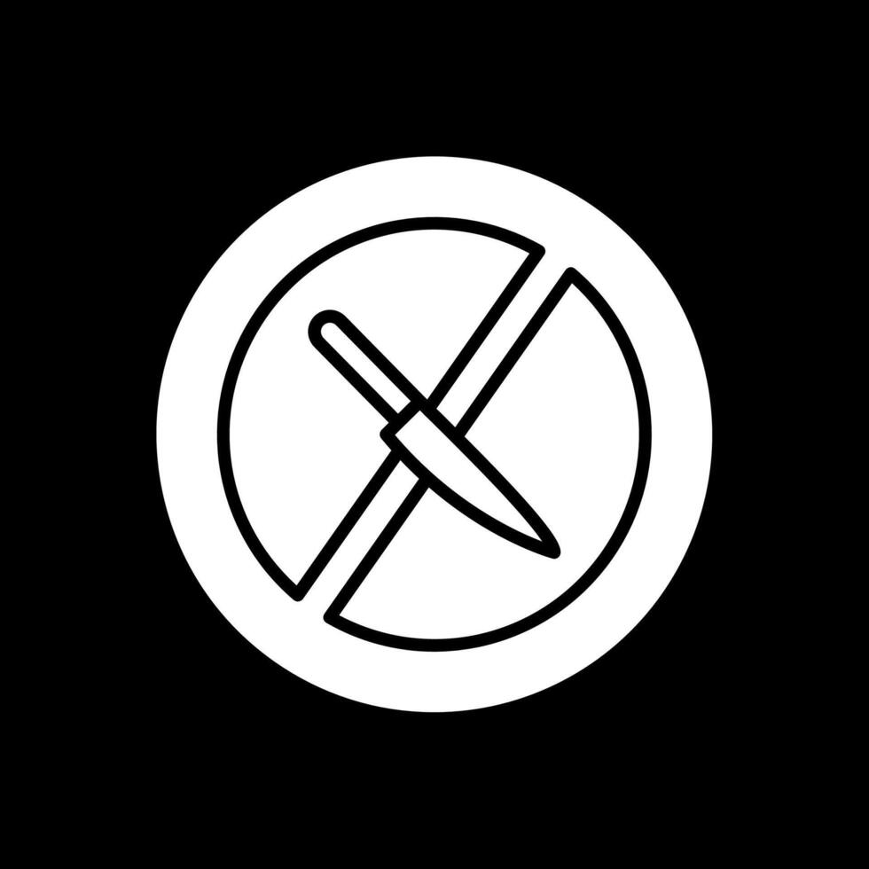 No Knife Glyph Inverted Icon Design vector