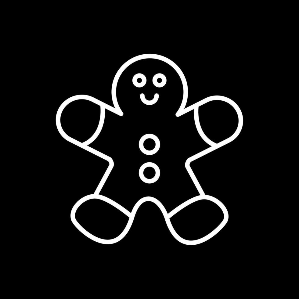 Gingerbread Man Line Inverted Icon Design vector