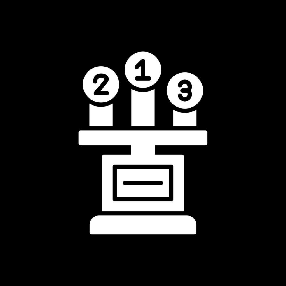 Leaderboard Glyph Inverted Icon Design vector