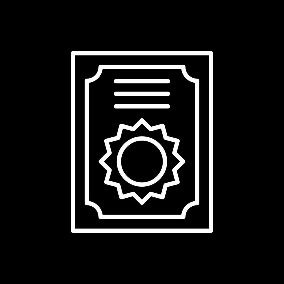 Certificate Line Inverted Icon Design vector